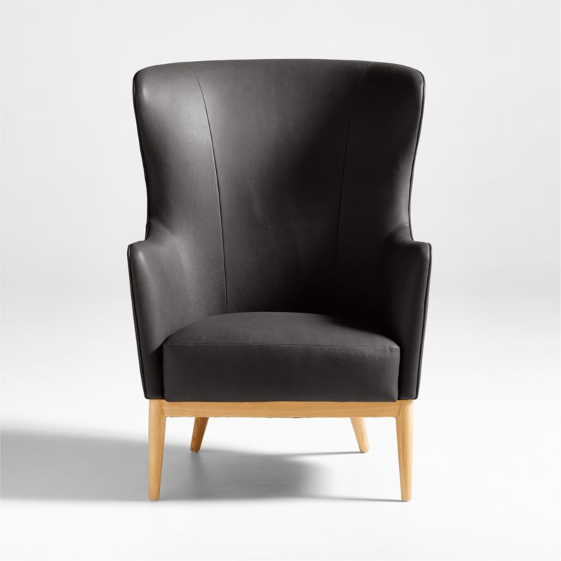 Alva Leather Wingback Accent Chair - image 0 of 6