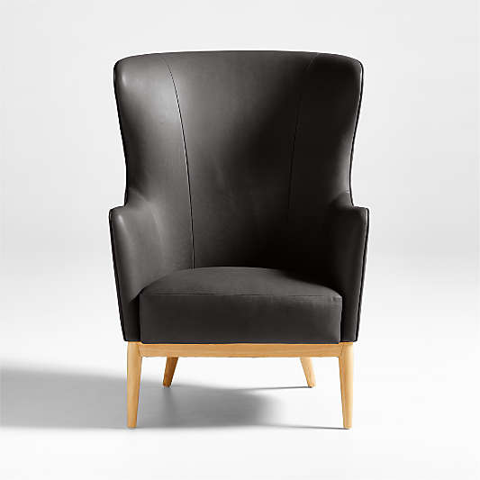 Alva Leather Wingback Accent Chair