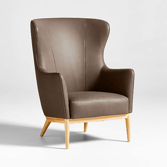 Alva Leather Wingback Accent Chair