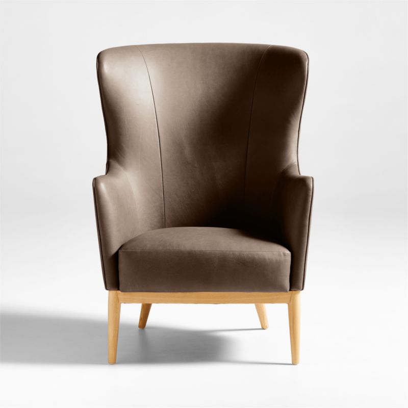 Alva Leather Wingback Accent Chair - image 0 of 6