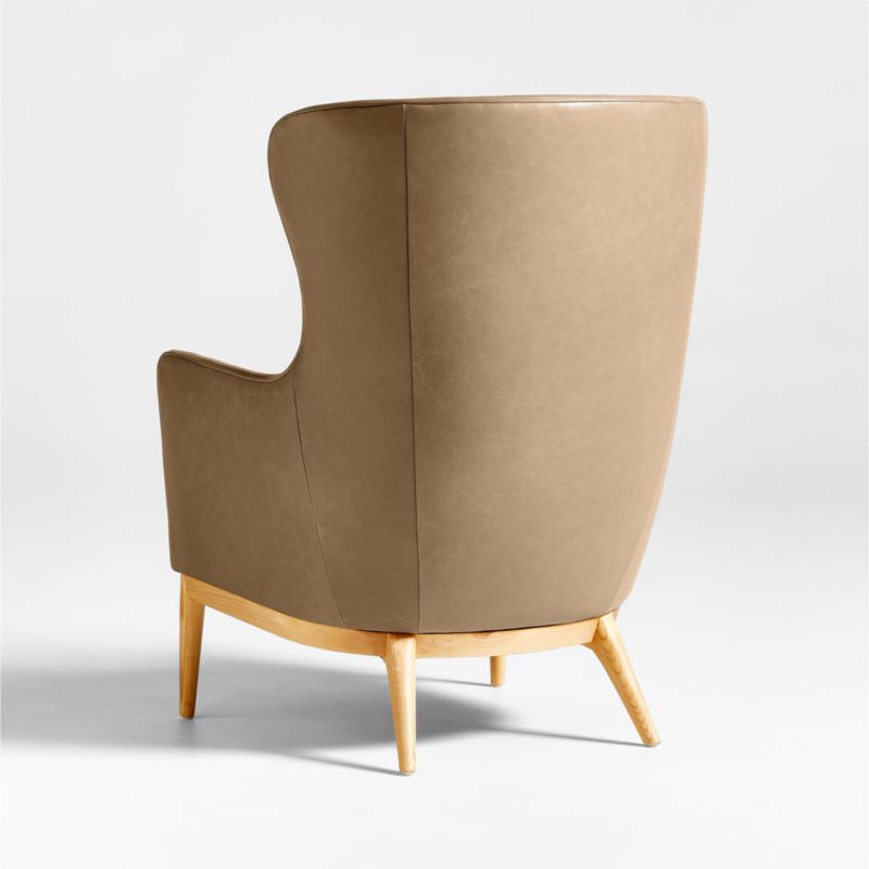 Alva Leather Wingback Accent Chair - image 8 of 10