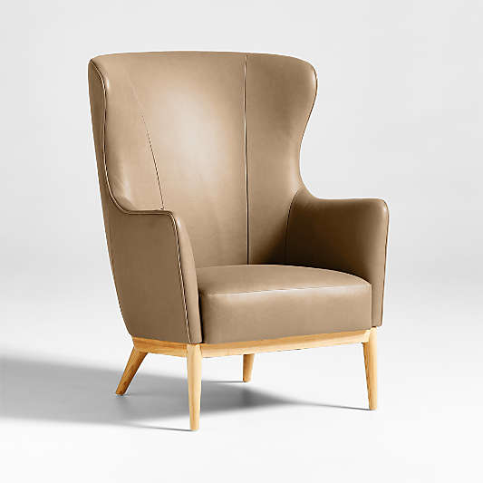 Alva Leather Wingback Accent Chair