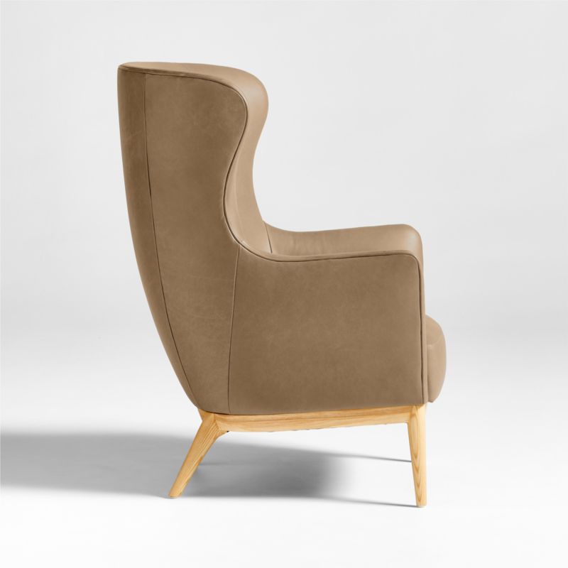 Alva Leather Wingback Accent Chair - image 7 of 10