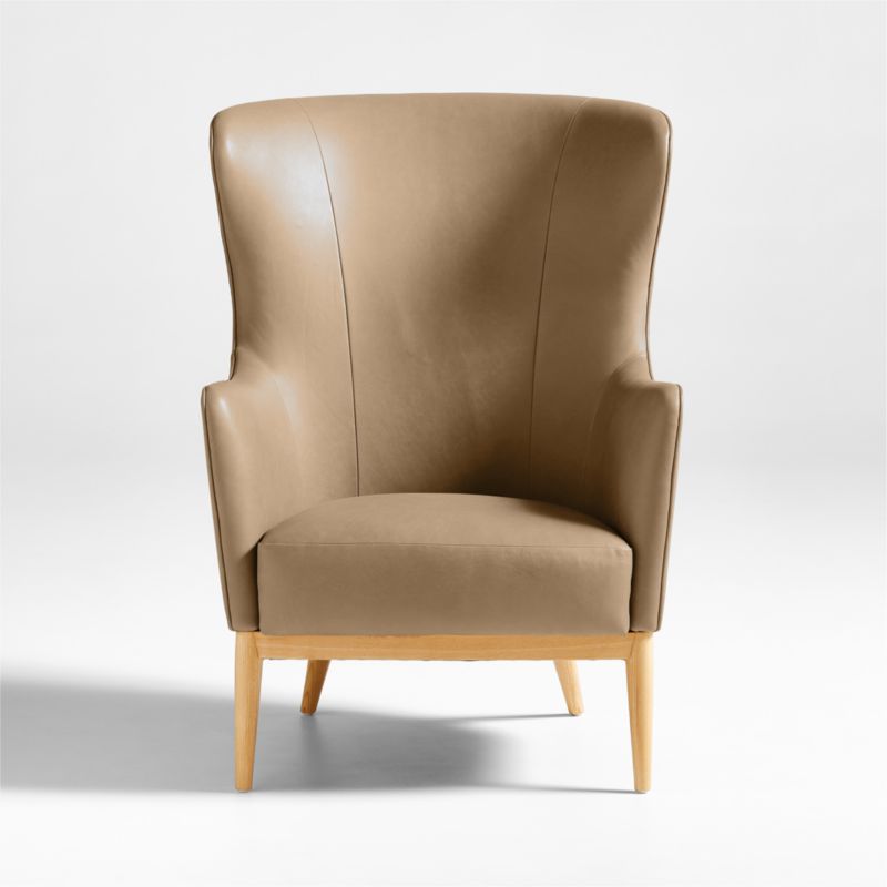 Alva Leather Wingback Accent Chair - image 6 of 10