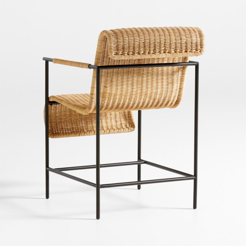 Alvar Black Rattan Dining Arm Chair