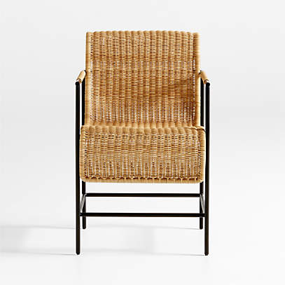 Alvar Black Rattan Dining Arm Chair