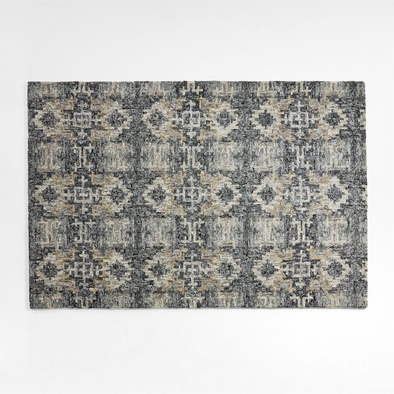 Alvarez Black Hand Tufted Rug 6'x9' + Reviews | Crate &amp; Barrel