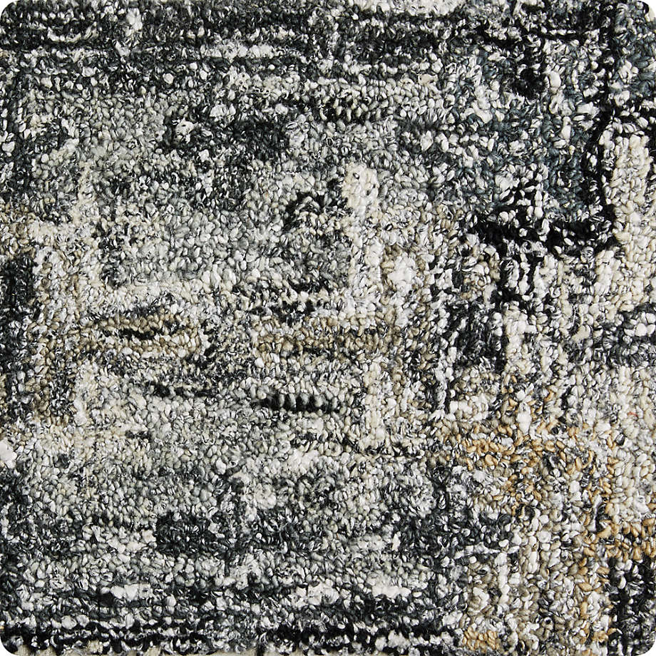 Alvarez Black Hand Tufted 12" Rug Swatch Crate & Barrel