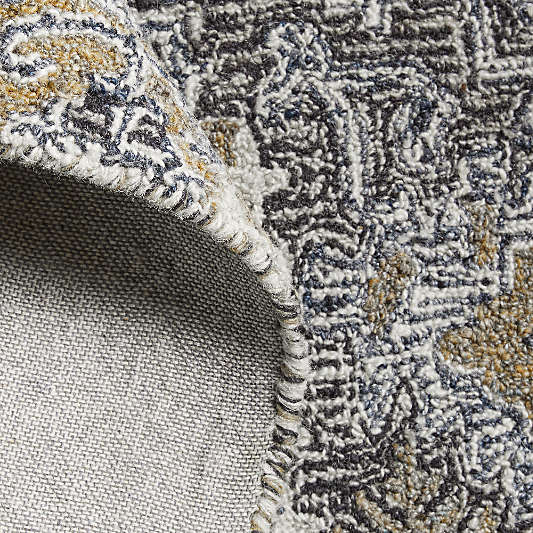 Alvarez Wool Hand-Tufted Lapis Blue Area Rug Swatch