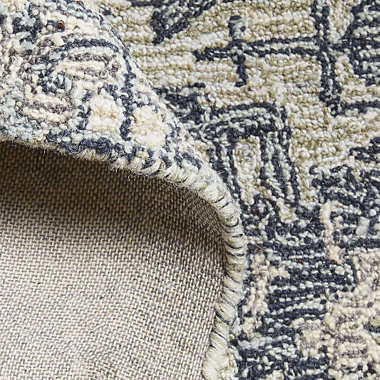Alvarez Wool Hand-Tufted Mineral Blue Area Rug Swatch