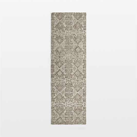 Alvarez Wool Hand-Tufted Brown Runner Rug 2'10"x9'