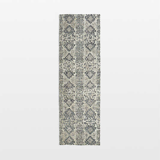 Alvarez Wool Hand-Tufted Mineral Blue Runner Rug 2'10"x9'