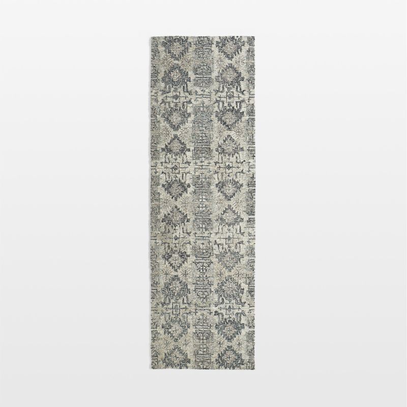 Alvarez Wool Hand-Tufted Mineral Blue Runner Rug 2'10"x9'