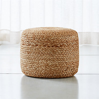 View Alvaro Braided Jute Natural 16"x14" Pouf details