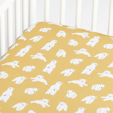 View Alvin Organic Cotton Bears Baby Crib Fitted Sheet details