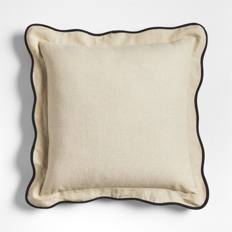 Black Chunky Linen 22 Throw Pillow - Hudson Grace