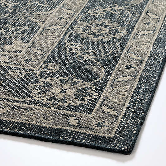 Amalfi Wool Traditional Navy Blue Area Rug 9'x12'