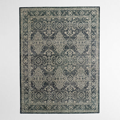 View Amalfi Wool Traditional Hand-Knotted Navy Blue Area Rug 9'x12' details