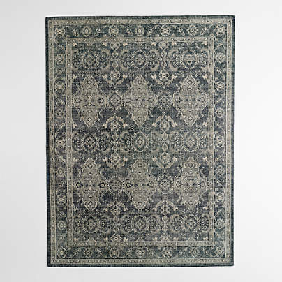 Amalfi Wool Traditional Navy Blue Area Rug 6'x9'