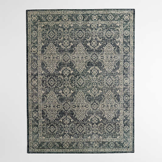 Amalfi Wool Traditional Hand-Knotted Navy Blue Area Rug