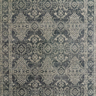 Amalfi Wool Traditional Hand-Knotted Navy Blue Area Rug 10'x14'