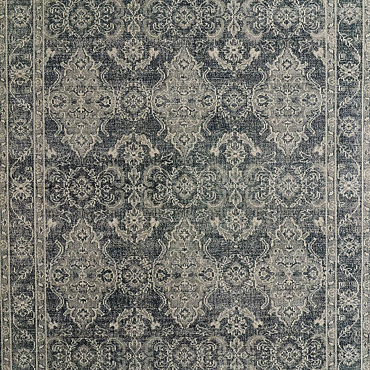 Amalfi Wool Traditional Hand-Knotted Navy Blue Area Rug 10'x14'