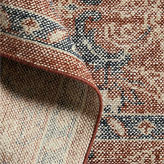 Amalfi Wool Traditional Hand-Knotted Rust Red Rug Swatch 12"x18"