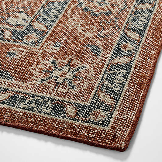 Amalfi Wool Traditional Rust Red Rug Swatch 12"x18"