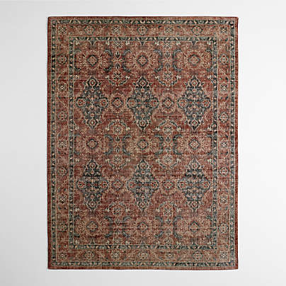Amalfi Wool Traditional Rust Red Area Rug 8'x10'