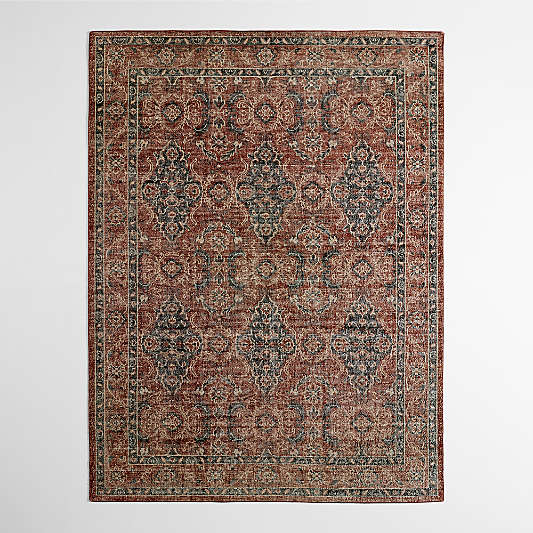 Amalfi Wool Traditional Rust Red Area Rug 6'x9'