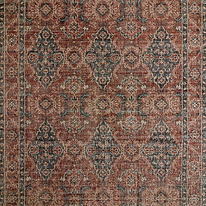 Amalfi Wool Traditional Rust Red Area Rug 6'x9'