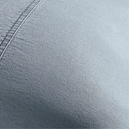 Amanha Washed Organic Cotton Denim 20"x20" Smoke Blue Throw Pillow