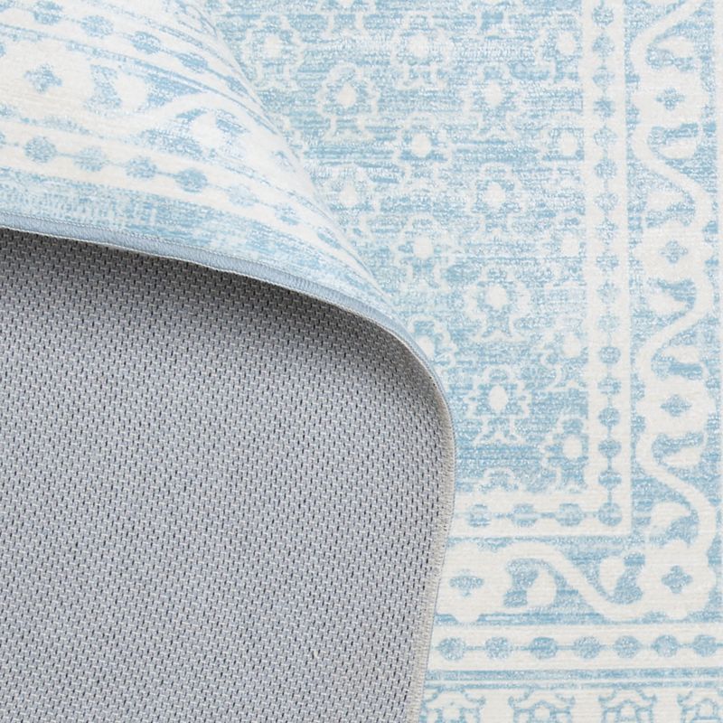 Amara Blue Floral Washable Kids Area Rug 4'x6' - image 3 of 5