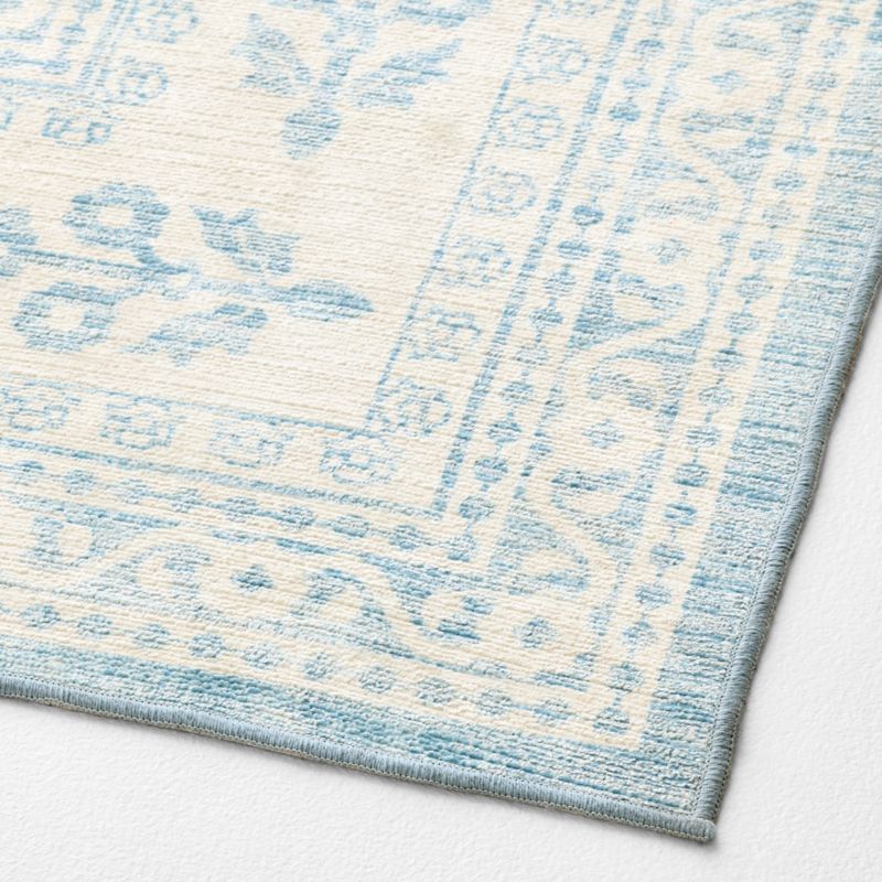 Amara Blue Floral Washable Kids Area Rug 4'x6' - image 4 of 5
