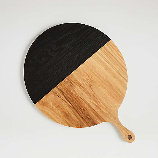 Amara Light Oak and Black Round Board