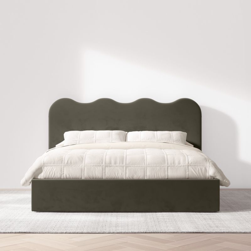 Amara Scalloped Upholstered King Headboard - image 3 of 9