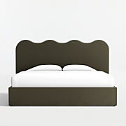 Amara Curved Upholstered King Storage Bed