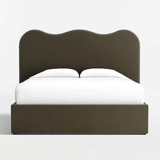 Amara Curved Upholstered Queen Storage Bed