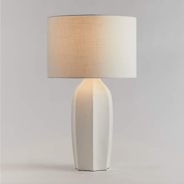 Quinn Grey and White Table Lamp + Reviews | Crate & Barrel