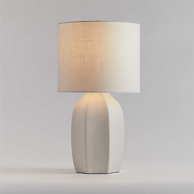 Quinn Grey and White Table Lamp + Reviews | Crate & Barrel