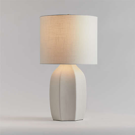 Amaryllis Small White Ceramic Table Lamp 24.5"