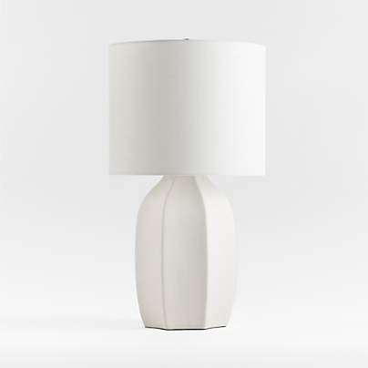 Quinn Large White Ceramic Table Lamp + Reviews | Crate & Barrel