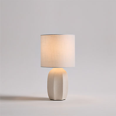 View Amaryllis White Ceramic Mini Table Lamp 15", Set of 2 details