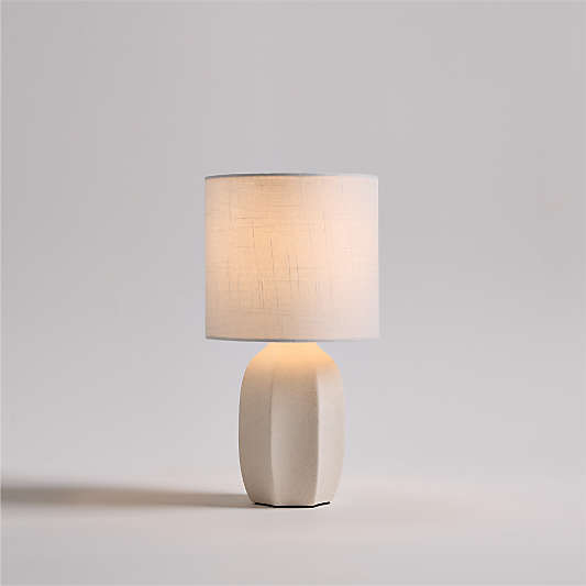 Amaryllis White Ceramic Mini Table Lamp 15", Set of 2