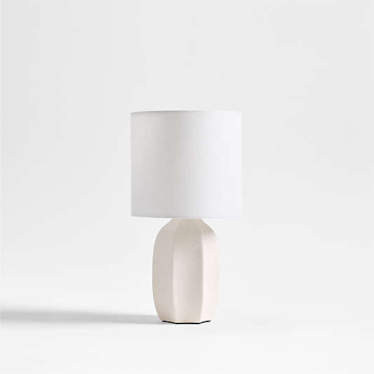 Amaryllis White Ceramic Mini Table Lamp 15"