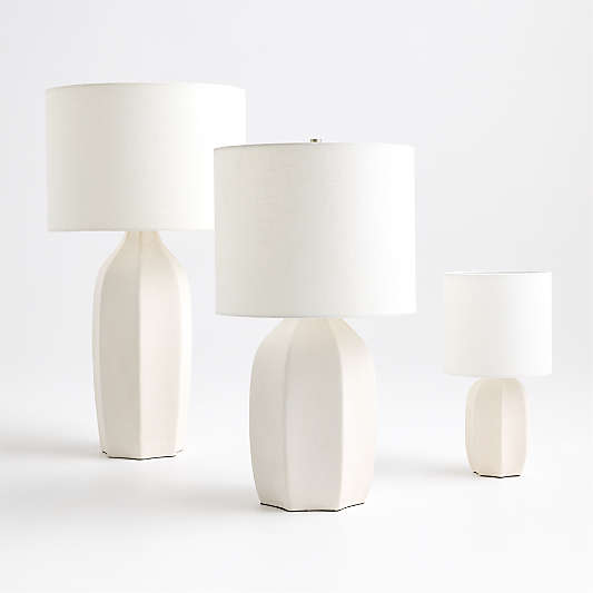 Amaryllis White Ceramic Mini Table Lamp 15"