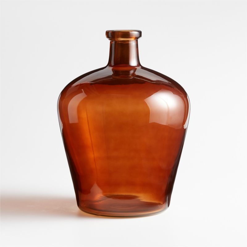 Amber Glass Vase 13.75"