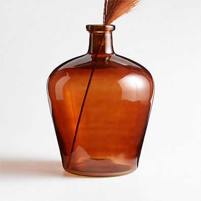 View Amber Glass Vase 13.75" details