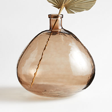 View Amber Glass Vase 13" details