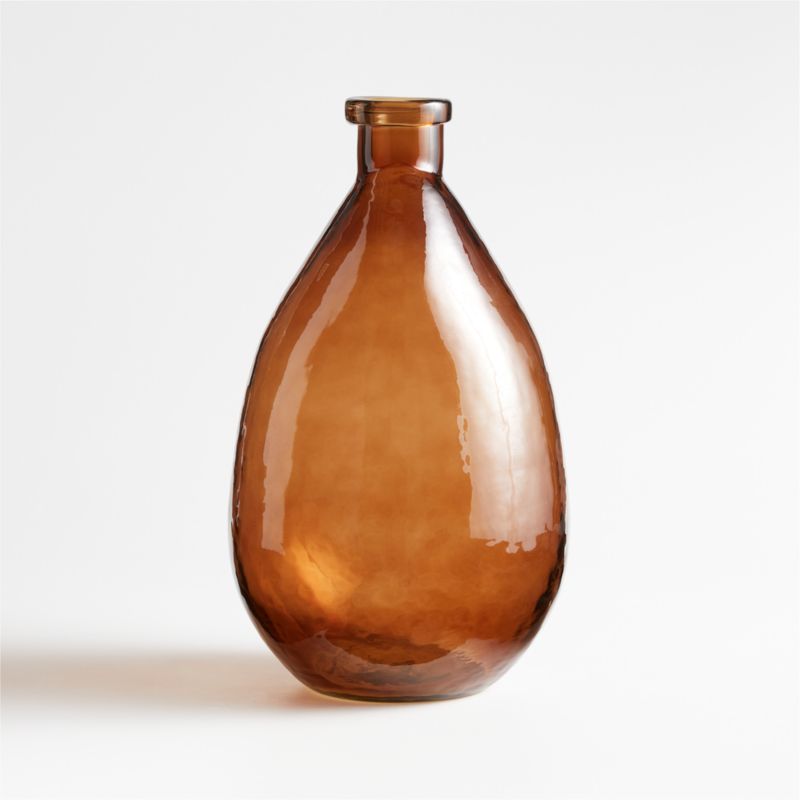 Amber Glass Vase 14"